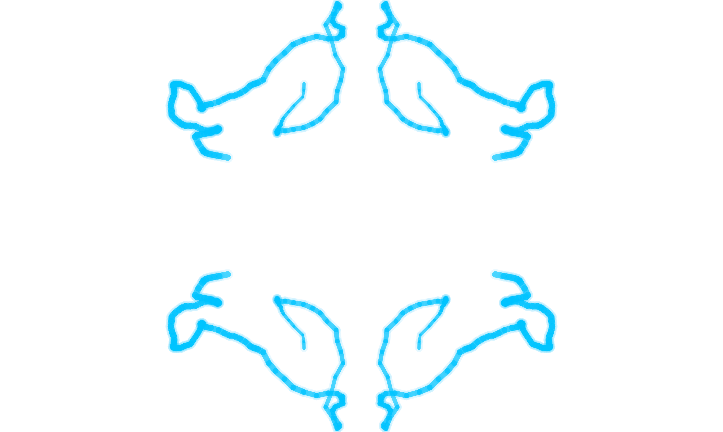 Clarion output, blue hand silhouettes